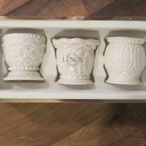 NEW IN BOX/Lenox Beaded: Set of Three Votives, 3 1/4", Tealights/Elegant/Pretty!